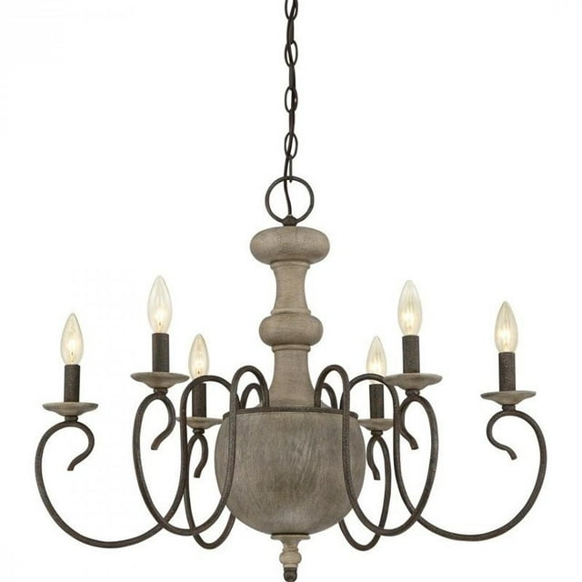 Quoizel Castile Chandelier with 6 Lights in Rustic Black