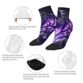 thumbnail image 3 of Uemuo Purple Pattern White Tiger Printed Crew Socks, Moisture-Wicking Socks, Athletic Socks for Men Breathable Cushion Socks Casual Sport Socks for Running Traveling, 3 of 6
