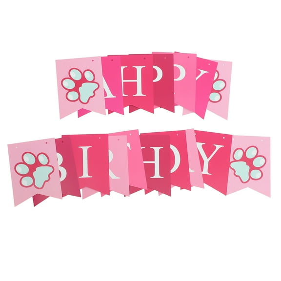 HOMEMAXS 1 Set of Happy Birthday Banner for Dogs Puppy Birthday Pull Flag Celebration Background