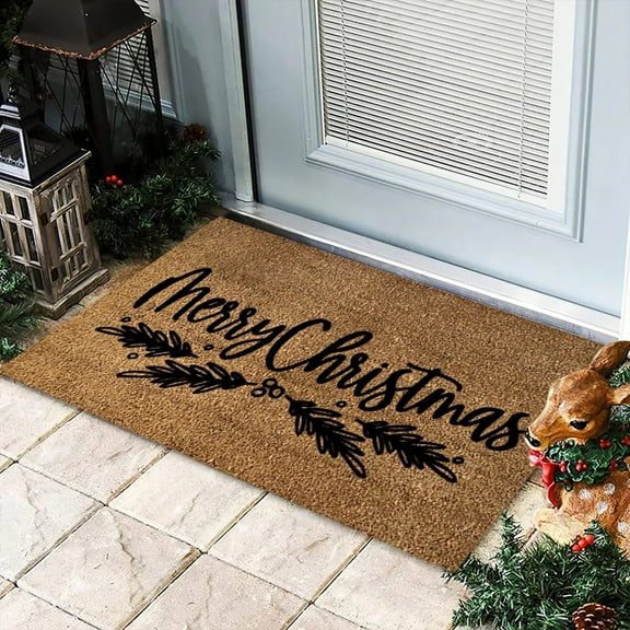 Christmas Mat Holiday Mat Welcome Door Mat Polyester Door Mat Polyester Carpet,Black,Polyester