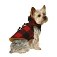 thumbnail image 4 of Vibrant Life Dog Clothes: Red & Black Buffalo Plaid Peacoat, Extra Small, 4 of 11