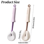 2-in-1 Long Handle Cleaning Sponge Brush with Straw Cleaner Brush,Crevice Cleaning Tool Drinking Straws CleaningBrush,Reusable Long Straw Pipe Cleaner Brushes,for Bottles Vacuum Flasks(Beige)