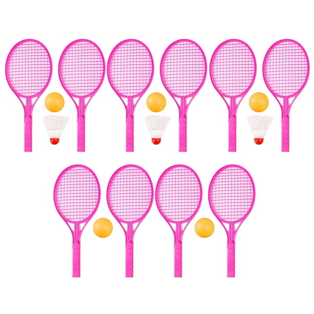 KAKOWELY 5 Set Badminton Toys Tennis Racket Toys Table Tennis Toys Beginner Training Outdoor Sports Leisure Toys Badminton Set for Outdoor Playing Random Color
