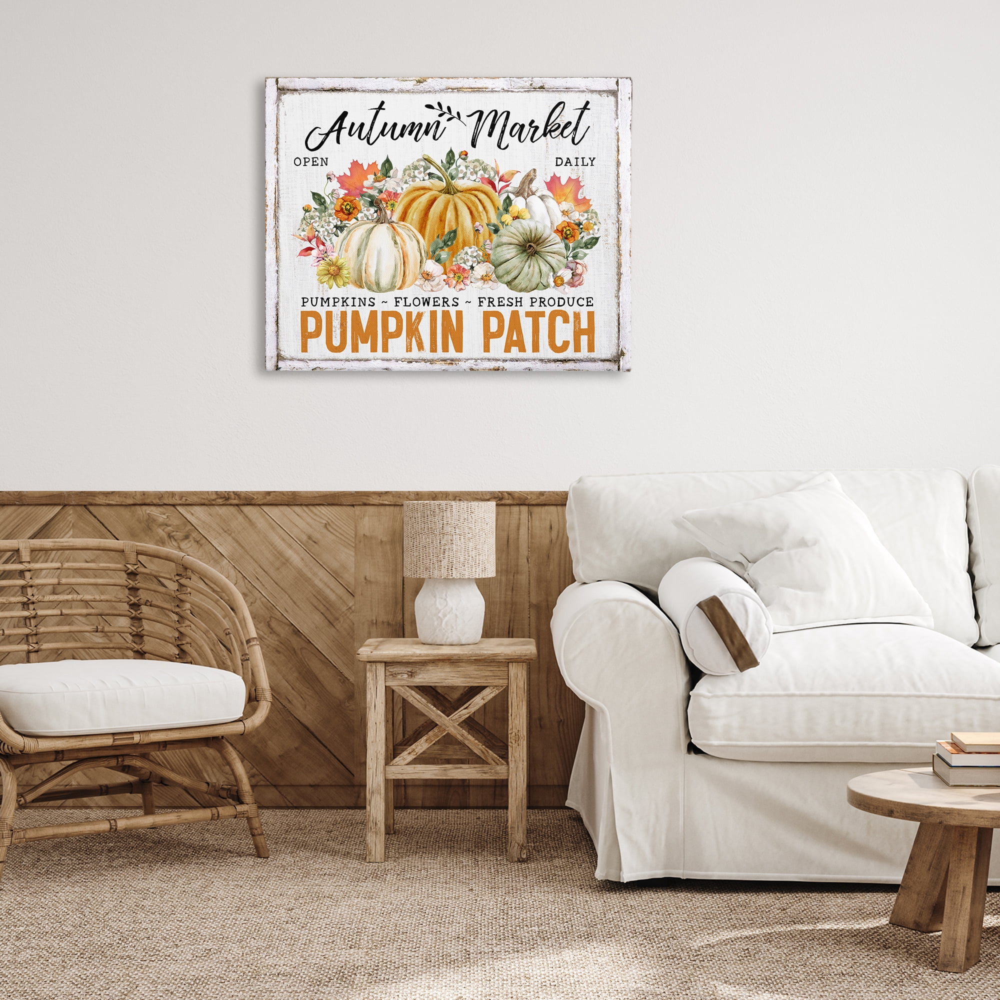 Stupell Industries Rustic Autumn Market Holiday Painting Gallery Wrapped Canvas Art Prints Wall Art, 40 x 30
