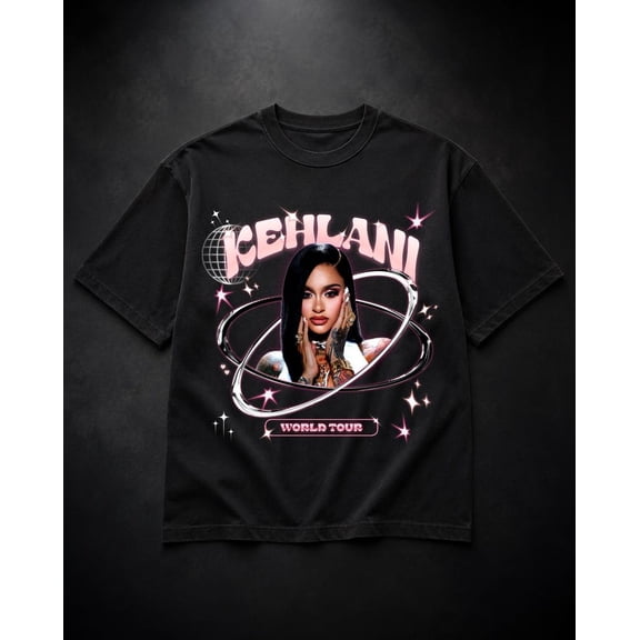Kehl@ni World Tou Vintage Y2K Graphic T-Shirt - Retro R&B Music Fan Apparel