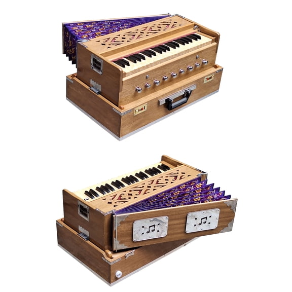Folding Harmonium~3 Octaves~9 Stops~Tuning-440 Hz~7 Fold Bellow~42 Keys
