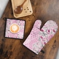 thumbnail image 5 of Pioneer Flower Kitchen Oven Mitt and Pot Holder Sets 2 Pcs for Baking, Cooking and Grilling, Heat Resistant Up To 392 °F, 5 of 7