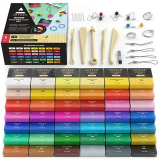 79 Piece Polymer Clay Starter Kit, Oven Bake Modeling Clay with