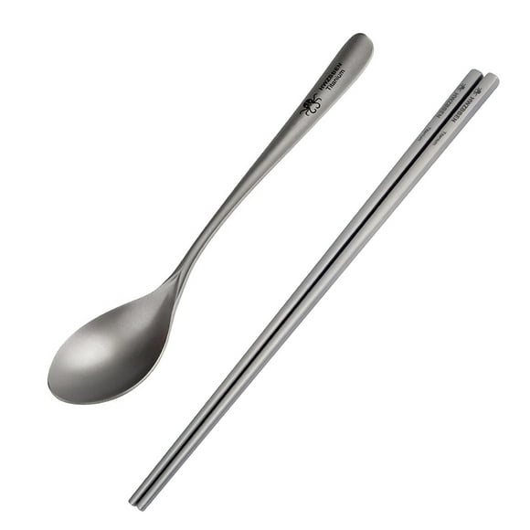 Lightweight Ti Chopsticks and Spoon Set for Home Outdoor Camping