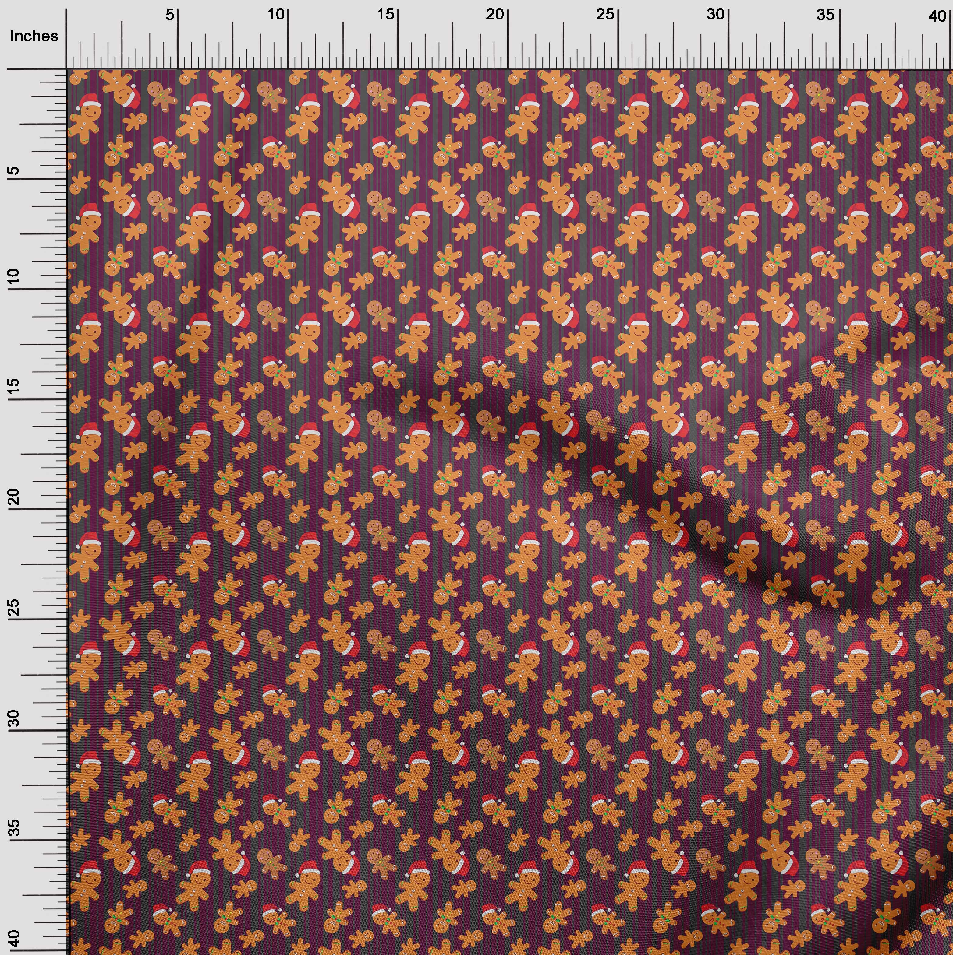 oneOone Polyester Lycra Dark Magenta Fabric Christmas Fabric For Sewing Printed Craft Fabric By The Yard 56 Inch Wide