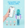 thumbnail image 3 of Micrófono de karaoke Amazmic Kids Bluetooth LED azul claro, 3 of 9