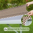 thumbnail image 6 of Brown and White Checkerboard Pattern Square Fitted Tablecloth with Elastic Edge,Square Table Cover,Washable Elastic Table Cover for Home Kitchen Party Decor 34"x34", 6 of 6