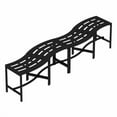 thumbnail image 3 of Metal Curved Fire Pit  Set of 4, Outdoor Fire Pit Seating, Steel Backless Outside  for Garden, Patio, Porch, Backyard, Plant Stand, Heavy Duty Plant Holder, Style 2, Blac, 3 of 7