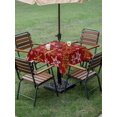 thumbnail image 3 of Outdoor Tablecloth with Umbrella Hole and Zipper, Christmas Yellow Snowflake Square Table Cloth 60x60 Inch Waterproof Tablecloth, Winter Xmas Classic Red Picnic Table Cover for Patio Camping, 3 of 7