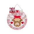 thumbnail image 2 of Front Door Hanging,Valentine's Day Highlan D Cow Door Sign Farm Front Decoration Welcome Wooden Door Sign, 2 of 9