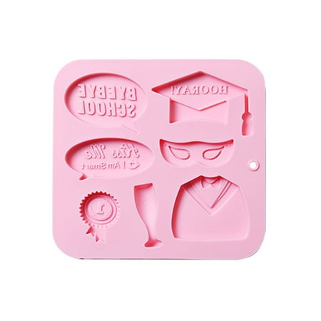 

7 Holes Graduation Theme Silicone Mold Fondant Cake Decorating Mold Sugarcraft Chocolate Baking Tools for Cakes Gumpaste