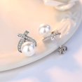 thumbnail image 1 of ATHENA Joyería Stud Diamante Pendientes Originales 925 Mujeres Plata Moissanite Pearl M018 Gao Jiahui unisex, 1 of 2