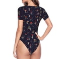 thumbnail image 4 of Gaeub Mushrooms3 Women'S Short Sleeve One Piece Swimsuit Sexy High-Waisted Bodysuit For Swimming, Beach, Sports - X-Large, 4 of 9