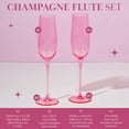 thumbnail image 2 of Paris Hilton 2 Piece Glass Champagne Flute Set, 8 oz / 236 ml, Pink, 2 of 5