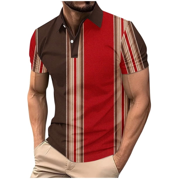 Mens Manga Corta Botón Abajo Camisas con Bolsillo Pulover Botón de Impresión de la Camisa de Solapa de Poliéster Cuello de Vuelta, Blusa Casual para Hombres