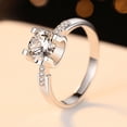 thumbnail image 1 of Anillo de cintura pequeña con cabeza de toro de plata esterlina 925 para mujer, anillo de diamante con soporte vacío y microincrustaciones de 1 quilate con cabeza de toro cerrada, 1 of 4