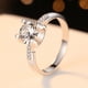 thumbnail image 1 of Anillo de cintura pequeña con cabeza de toro de plata esterlina 925 para mujer, anillo de diamante con soporte vacío y microincrustaciones de 1 quilate con cabeza de toro cerrada, 1 of 4
