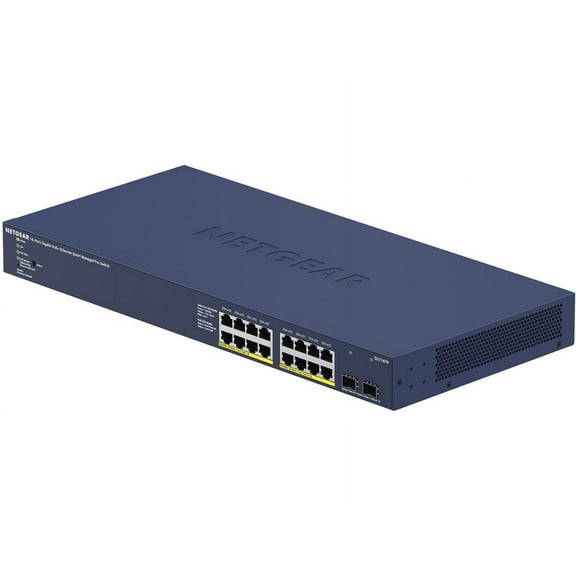 NETGEAR 16-port Gigabit Ethernet PoE  Smart Switch with 2 SFP Ports and Cloud Management (GS716TP)