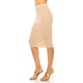 thumbnail image 3 of Women's High Waist Knee Length Pencil Skirt, Techno Crepe Classic Office Style, 3 of 6