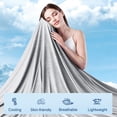 thumbnail image 4 of Teler Cooling Blanket for Hot Sleepers, Double-Sided Lightweight Breathable Summer Blanket for Bed Sofa Travel, Twin Size 60"×80", Light Gray, 4 of 8