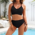 thumbnail image 4 of IYYVV Womens High Waisted Bikini Sets - Tummy Control Swimsuits Modest Bathing Suits Two Piece Full Coverage Swimwear Black XL, 4 of 5