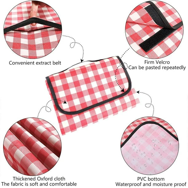 Picnic Blanket Waterproof Beach Mat 200 200cm Lightweight and Washable Plaid Picnic Rug with Handle Suitable for Hiking Travel Outdoor Camping Park Walmart en linea