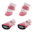 thumbnail image 2 of 4pcs Zapatos De Invierno Para Perros Y Mascotas Lindo Cachorro Antideslizante Suave Vellón Botas De Nieve Rosa M SM SunniMix Puppy Pet Dog Cat Shoes, 2 of 8