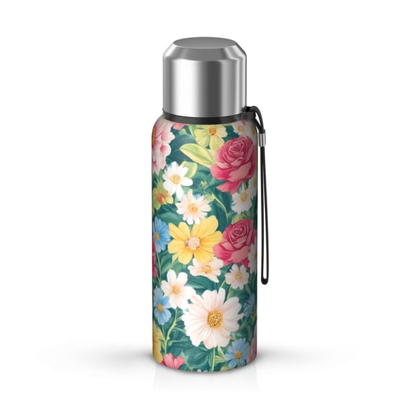 20 Oz Pioneer Flower Coffee Tumbler Double Wall Insulated Stainless Steel Water Bottle | Metal Reusable Thermoses Flask with Cup Cap | Leak & Sweat Proof with Anti-Dust Lid