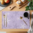 thumbnail image 2 of Vintage Lilac Starfish Placemats Set of 6 Summer Coastal Beach Marine Life Place Mats Indoor Wipeable Table Mats Washable Cloth Dining Table Placemats for Kitchen Holiday Party Home Decor 13x19 Inch, 2 of 9