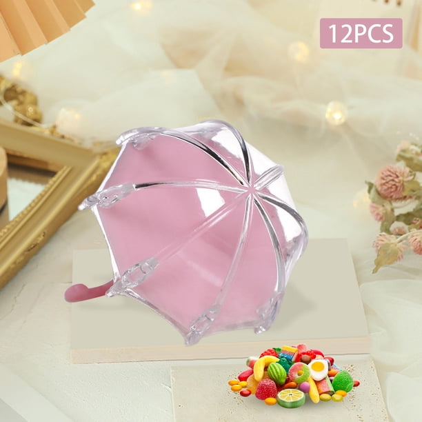 12x Mini Cajas de Dulces Caja de Pestañas Postizas Estuche de Almacenamiento Transparente Vacío para Favores Postre de Compromiso Rosado BLESIY estuche de almacenamiento