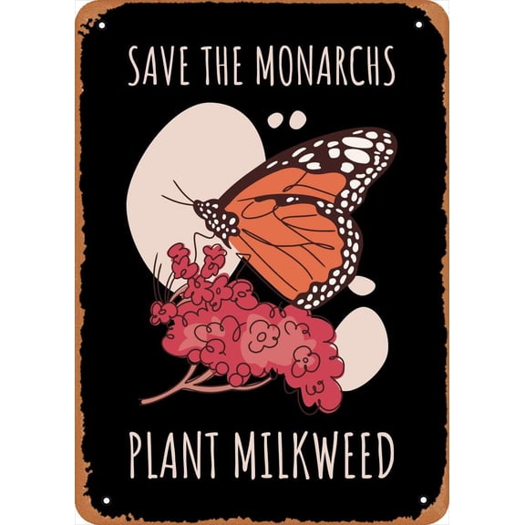 Classic Tin Sign Animation Film And Television Monarch Butterfly Poster Metal Save The Monarchs Wall Art Decor Tin Sign 8x12 Inch