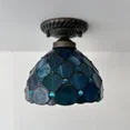thumbnail image 4 of Tiffany Ceiling Lights Fixture 8"W*8"D*8"H Blue Stained Glass Crystal Glass 1-Light, 4 of 5