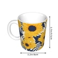 thumbnail image 2 of Yiaed Blue Striped Sunflower Print Ceramics Coffee,Large Handle Design,Extra Large Tea and Coffee Cup for Office and Home Mugs, 2 of 6