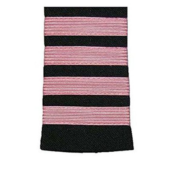 Peachtree Pilot Captain's Four Bar Pilot Epaulets Pink Nylon on Navy- Breast Cancer Awareness Month