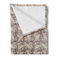 thumbnail image 2 of Brown Paisley Soft Flannel Fleece Blanket, Intertwined Abstract Leaves Curvy Ornaments Nature Theme Print, Cozy Plush for Indoor and Outdoor Use, 70" x 90", Dark Mauve and Champagne, by Ambesonne, 2 of 5
