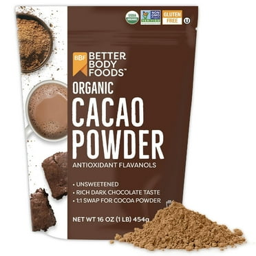 BetterBody Foods Organic Cacao Powder, Gluten-Free, 16 oz