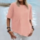 thumbnail image 2 of Moda mujer verano casual manga corta cuello redondo blusa sólida camiseta Wmkox8yi  bvn1239, 2 of 4