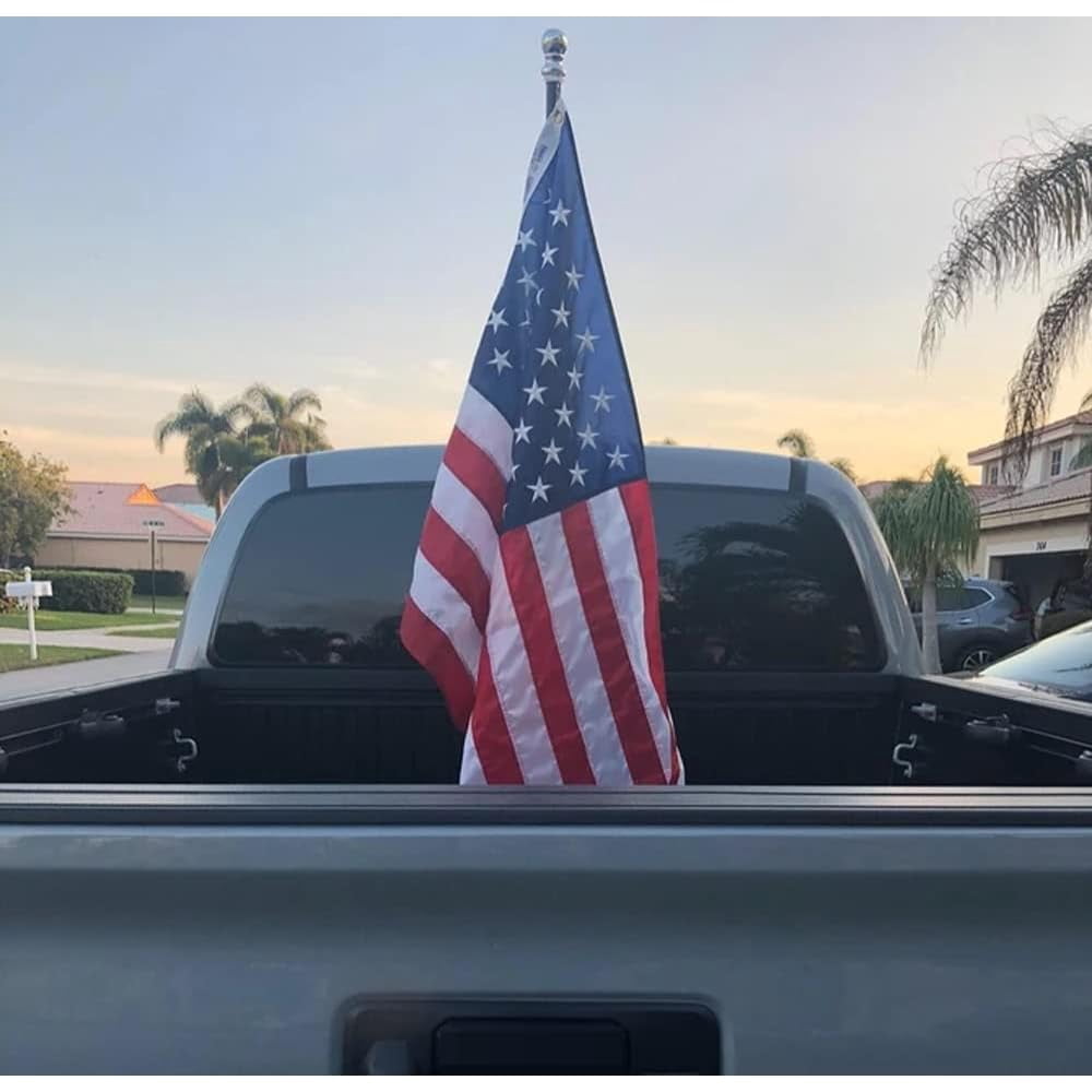 Universal Fit Inside Truck Bed Mount Single Flag Pole Holder (Accept 1.25-Inch Diameter Pole)