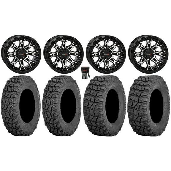 System 3 ST-6 12" Wheels Black 27" Coyote Tires Honda Foreman Rancher SRA