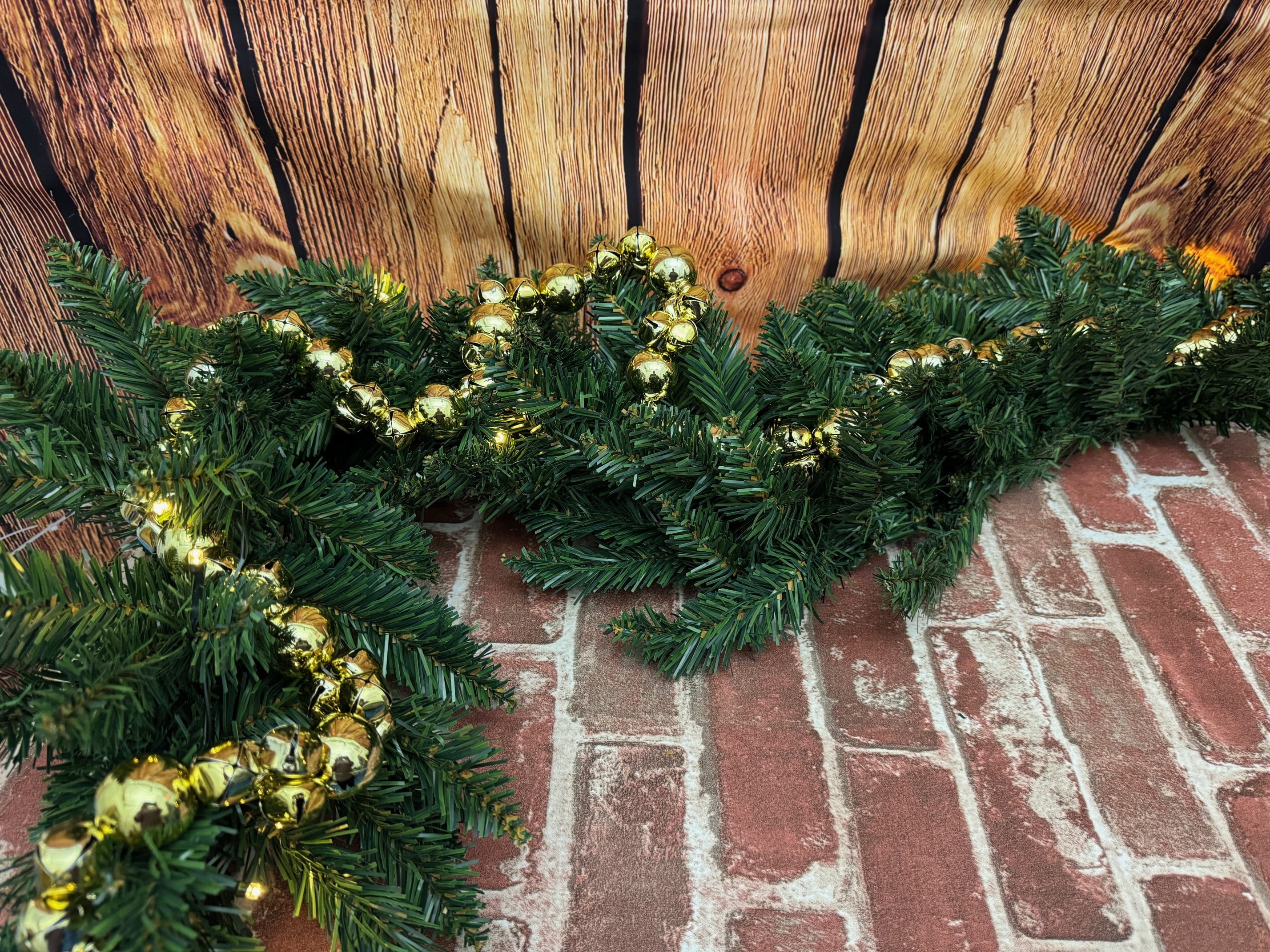 Holiday Time 6-Foot Gold Jingle Bell Garland with Beads for Christmas Decorating, 6ft Gold Bell Garland
