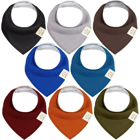 Baberos tipo bandana para bebés KeaBabies, de algodón orgánico suave, paquete de 8