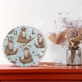 thumbnail image 6 of Otters in Water Leaves Round Wall Clock Silent Analog Battery Operated Black Pointer Home Decor 9.84" Diameter, 6 of 11