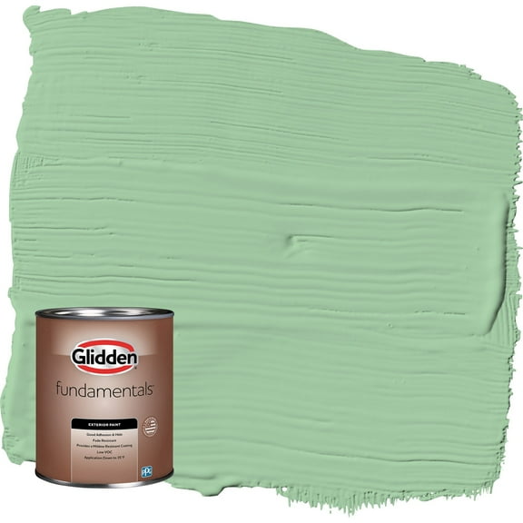 Glidden Fundamentals French Market / Green Satin Exterior Paint, 1 Quart