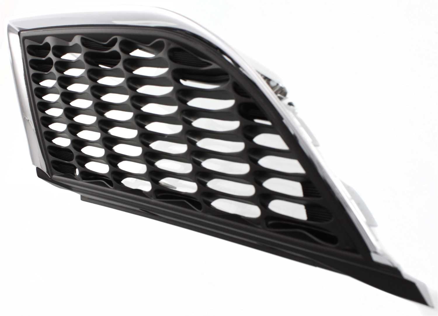 Grille Assembly Compatible With 2004-2006 Mitsubishi Galant Right Passenger Chrome Shell with Painted Silver Gray Insert