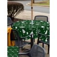 thumbnail image 4 of Outdoor Tablecloth with Umbrella Hole and Zipper, Green Christmas Square Table Cloth 60x60 Inch Waterproof Tablecloth, Xmas Tree Snowflakes Winter Holiday Picnic Table Cover for Patio Camping, 4 of 7